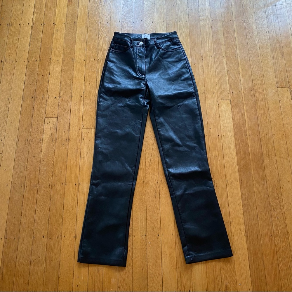Aritzia Melina black vegan leather pants size 00